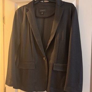 Ann Taylor Women's Gray Checkered Blazer